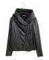 HELMUT LANG（ヘルムートラング）の古着「ラムレザーフーディジャケット」｜ブラック