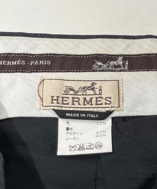 HERMES（エルメス）HERMES (エルメス) 2タックウールスラックス グレー サイズ:52の古着・服飾アイテム