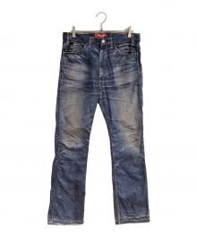 LEVI'S×eYe JUNYA WATANABE MAN×BerBerJin（リーバイス×アイ ジュンヤワタナベマン×ベンベルジン）の古着「607E ブーツカット デニム転写パンツ」｜ブルー