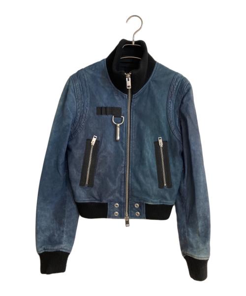 DIESEL（ディーゼル）DIESEL (ディーゼル) L-OLENA ラムレザージャケット ブルー サイズ:Sの古着・服飾アイテム