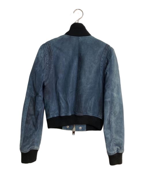 DIESEL（ディーゼル）DIESEL (ディーゼル) L-OLENA ラムレザージャケット ブルー サイズ:Sの古着・服飾アイテム