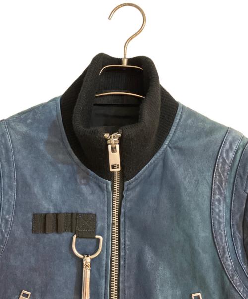 DIESEL（ディーゼル）DIESEL (ディーゼル) L-OLENA ラムレザージャケット ブルー サイズ:Sの古着・服飾アイテム