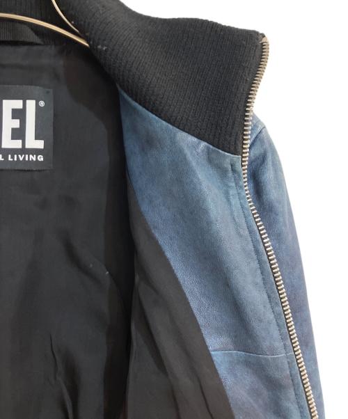 DIESEL（ディーゼル）DIESEL (ディーゼル) L-OLENA ラムレザージャケット ブルー サイズ:Sの古着・服飾アイテム