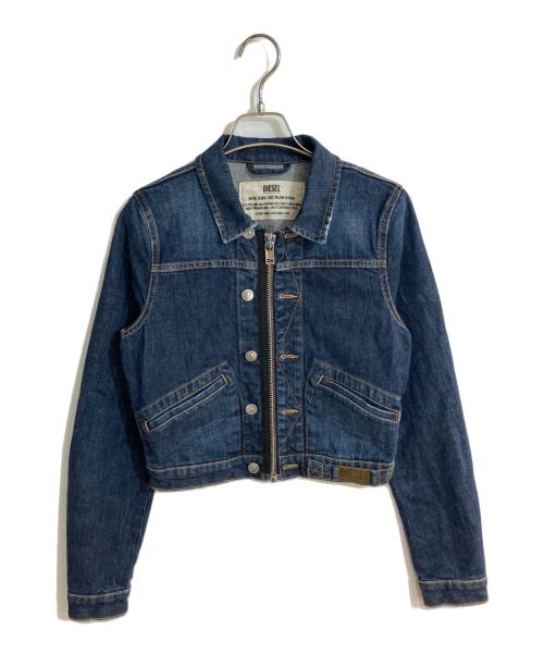 DIESEL（ディーゼル）DIESEL (ディーゼル) クロップド丈デニムジャケット ネイビー サイズ:XSの古着・服飾アイテム