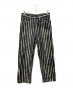 HOMME PLISSE ISSEY MIYAKEオム プリッセ イッセイ ミヤケ）の古着「ストライプデニムパンツ」｜ブラック