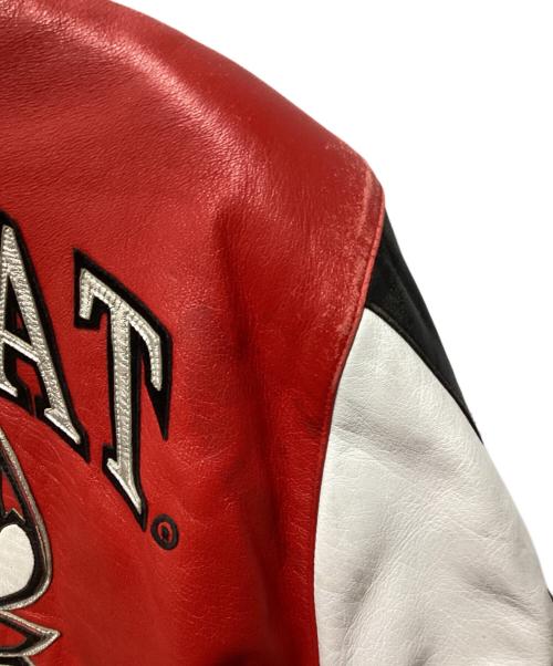 JEFF HAMILTON（ジェフハミルトン）JEFF HAMILTON (ジェフハミルトン) CHICAGO BULLS 3PEAT JACKET レッド サイズ:Mの古着・服飾アイテム