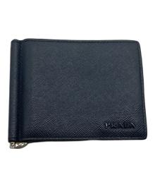 PRADA（プラダ）の古着「サフィアーノレザーマネークリップ」｜ネイビー