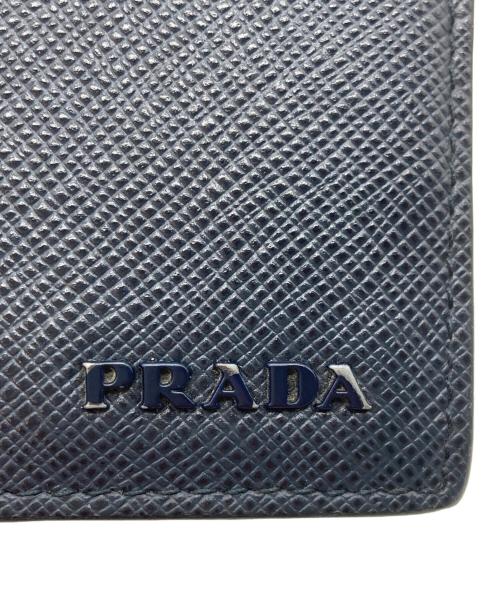 PRADA（プラダ）PRADA (プラダ) サフィアーノレザーマネークリップ ネイビーの古着・服飾アイテム