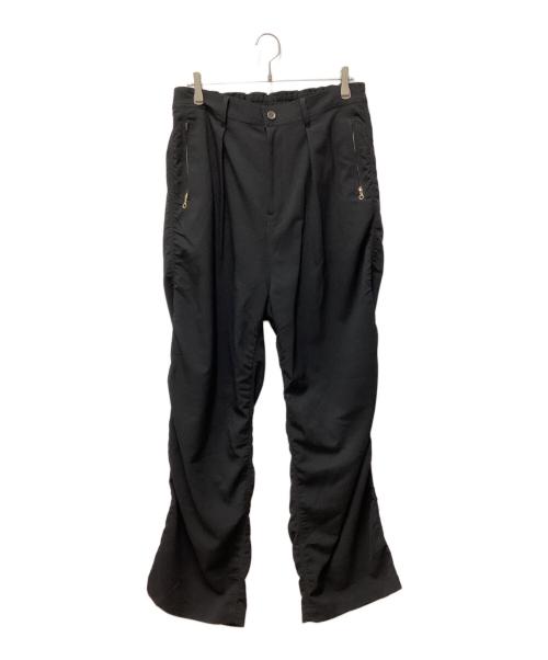 UNDERCOVER（アンダーカバー）UNDERCOVER (アンダーカバー) Black Twill Elastic Waistband Pants ブラック サイズ:3の古着・服飾アイテム