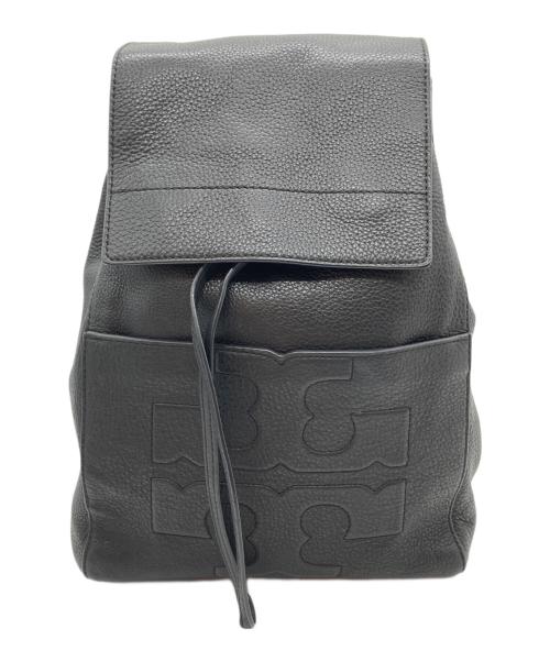 TORY BURCH（トリーバーチ）TORY BURCH (トリーバーチ) レザーフラップバックパック ブラックの古着・服飾アイテム
