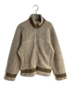 UNFILアンフィル）の古着「wool pile boa fleece full zip jacket/ウールパイルボアフリースフルジップジャケット」｜ベージュ
