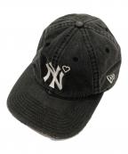 New Era×BASICKSニューエラ×ベイシックス）の古着「ダメージ加工キャップ」｜ブラック