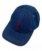 AMI PARISアミ パリス）の古着「EMBROIDERY CAP/エンブロイダリー キャップ」｜ブルー