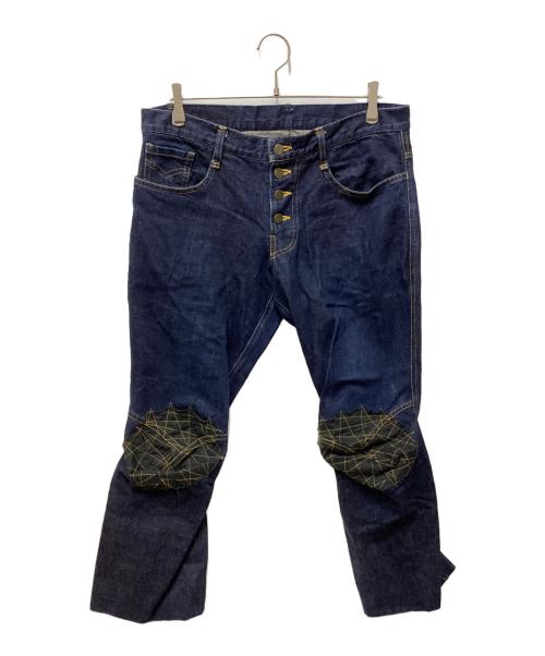 NEMETH（ネメス）NEMETH (ネメス) 立体裁断ダブルニーデニムパンツ インディゴ サイズ:Ｌの古着・服飾アイテム