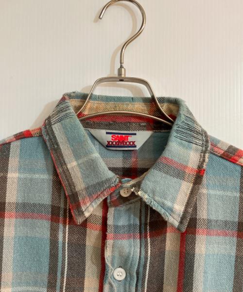 SAINT MICHAEL（セントマイケル）SAINT MICHAEL (セントマイケル) FLANNEL SHIRT CHECK BLUE スカイブルー サイズ:Ｌの古着・服飾アイテム