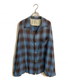 SAINT MICHAEL（セントマイケル）の古着「26SS RAYON SHIRT/CHECK/レーヨンシャツチェック」｜ブルー