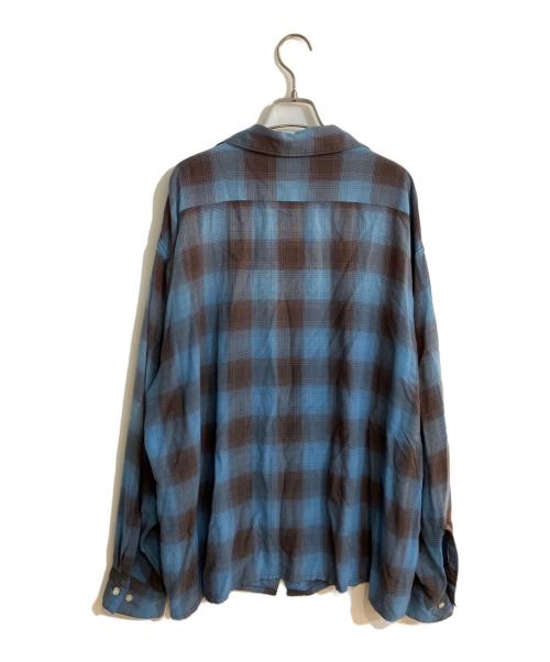 SAINT MICHAEL（セントマイケル）SAINT MICHAEL (セントマイケル) 26SS RAYON SHIRT/CHECK/レーヨンシャツチェック ブルー サイズ:Ｌの古着・服飾アイテム