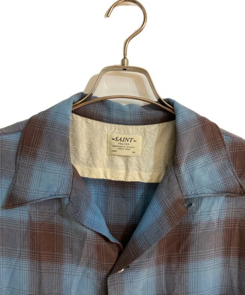 SAINT MICHAEL（セントマイケル）SAINT MICHAEL (セントマイケル) 26SS RAYON SHIRT/CHECK/レーヨンシャツチェック ブルー サイズ:Ｌの古着・服飾アイテム