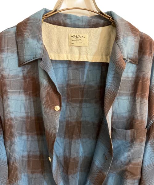 SAINT MICHAEL（セントマイケル）SAINT MICHAEL (セントマイケル) 26SS RAYON SHIRT/CHECK/レーヨンシャツチェック ブルー サイズ:Ｌの古着・服飾アイテム