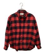 WACKO MARIAワコマリア）の古着「CHECK FLANNEL REGULAR COLLAR SHIRT/チェックフランネルレギュラーカラーシャツ」｜レッド