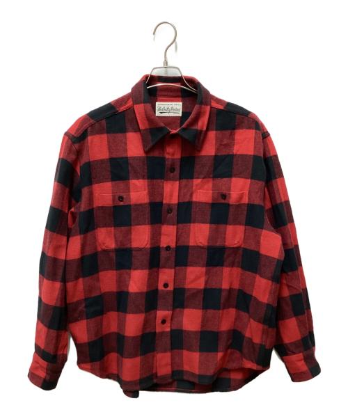 WACKO MARIA（ワコマリア）WACKO MARIA (ワコマリア) CHECK FLANNEL REGULAR COLLAR SHIRT/チェックフランネルレギュラーカラーシャツ レッド サイズ:Ｌの古着・服飾アイテム