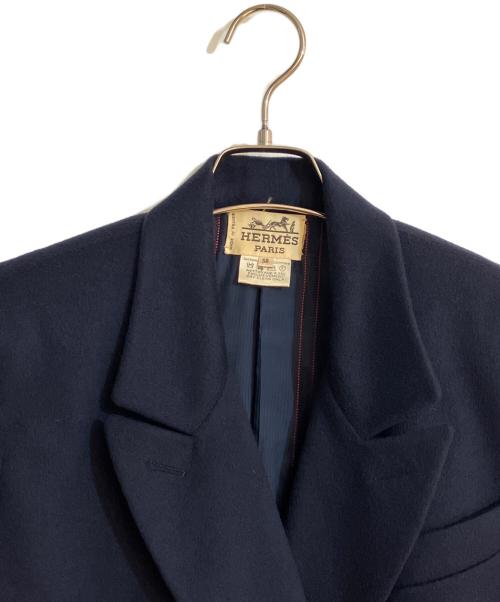 HERMES（エルメス）HERMES (エルメス) カシミヤダブルテーラードジャケット ネイビー サイズ:38の古着・服飾アイテム