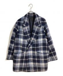 23区（ニジュウサンク）の古着「アルパカシャギーチェックコート」｜ブルー