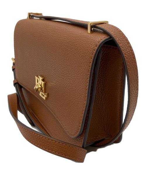 LAUREN RALPH LAUREN（ローレン ラルフ ローレン）LAUREN RALPH LAUREN (ローレン ラルフ ローレン) ペブルド レザー ミディアム Sophee ターンロック ショルダーバッグ ブラウンの古着・服飾アイテム