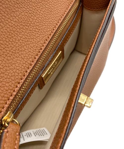 LAUREN RALPH LAUREN（ローレン ラルフ ローレン）LAUREN RALPH LAUREN (ローレン ラルフ ローレン) ペブルド レザー ミディアム Sophee ターンロック ショルダーバッグ ブラウンの古着・服飾アイテム