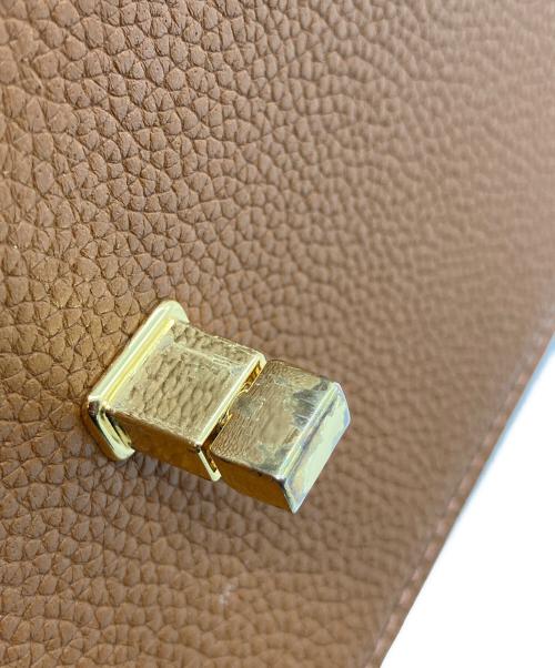 LAUREN RALPH LAUREN（ローレン ラルフ ローレン）LAUREN RALPH LAUREN (ローレン ラルフ ローレン) ペブルド レザー ミディアム Sophee ターンロック ショルダーバッグ ブラウンの古着・服飾アイテム