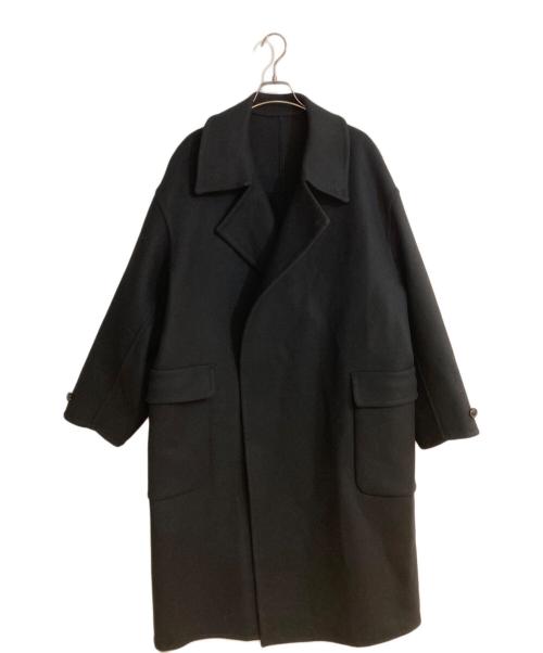 YOKE（ヨーク）YOKE (ヨーク) Wool Cashmere Double Breasted Rever Coat/ウールカシミヤダブルブレストリバーコート ブラック サイズ:2の古着・服飾アイテム