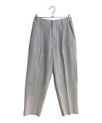IRENISA×THE TOKYOイレニサ×ザトーキョー）の古着「別注ONE TUCKS STRAIGHT TROUSERS/ワンタック ストレート トラウザーズ」｜グレー