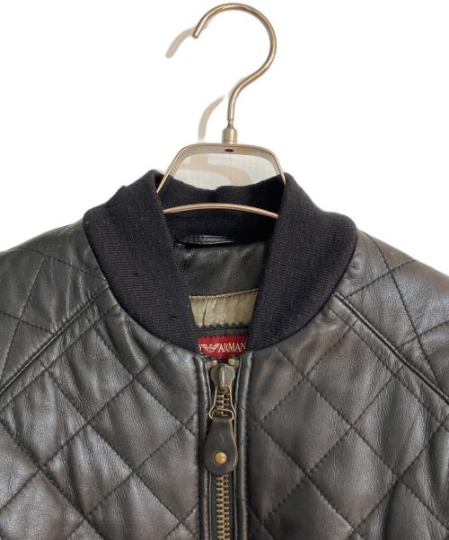 EMPORIO ARMANI（エンポリオ アルマーニ）EMPORIO ARMANI (エンポリオ アルマーニ) オールドレザーキルティングジャケット ブラック サイズ:48の古着・服飾アイテム