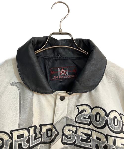 JH Design（ジェイエイチデザイン）JH Design (ジェイエイチデザイン) 2005年ホワイトソックスワールドチャンピオンメモリアルレザージャケット ホワイト サイズ:3XLの古着・服飾アイテム
