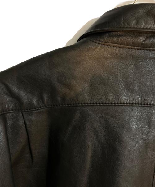 PAUL SMITH（ポールスミス）PAUL SMITH (ポールスミス) カウレザーシャツ ブラック サイズ:Ｌの古着・服飾アイテム