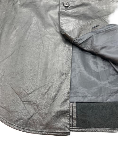 PAUL SMITH（ポールスミス）PAUL SMITH (ポールスミス) カウレザーシャツ ブラック サイズ:Ｌの古着・服飾アイテム