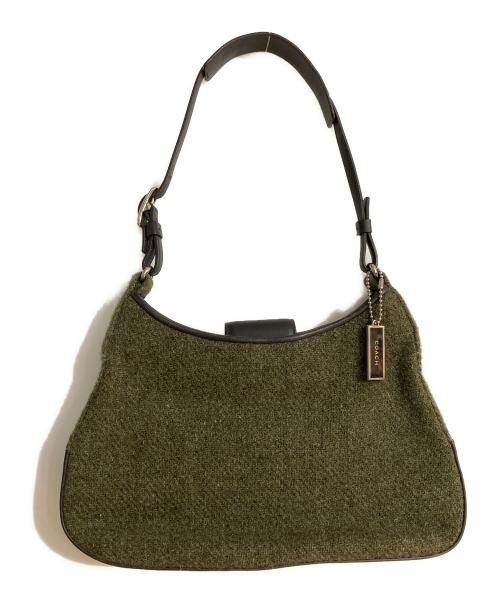 COACH（コーチ）COACH (コーチ) ツイードワンハンドルバッグ グリーンの古着・服飾アイテム