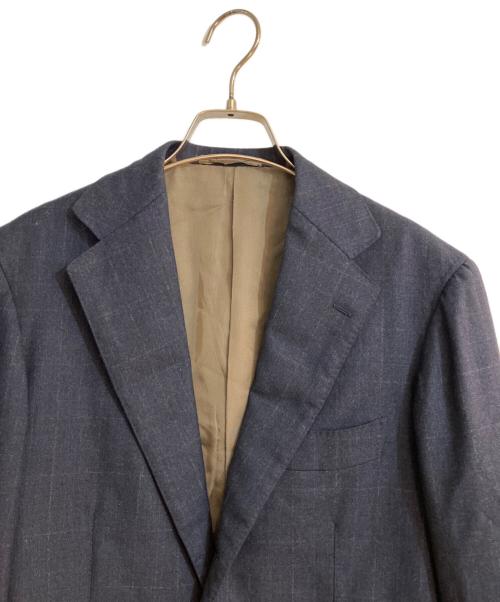RING JACKET（リングジャケット）RING JACKET (リングジャケット) ウールチェックセットアップスーツ ネイビー サイズ:44の古着・服飾アイテム