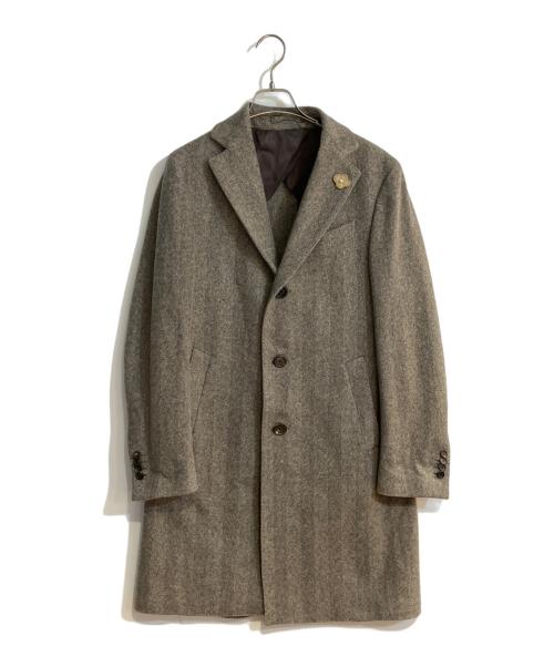 LARDINI（ラルディーニ）LARDINI (ラルディーニ) 3Bウールチェスターコート ブラウン サイズ:46の古着・服飾アイテム