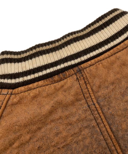 AVIREX（アヴィレックス）AVIREX (アヴィレックス) レザーバーシティジャケット ブラウン サイズ:Sの古着・服飾アイテム