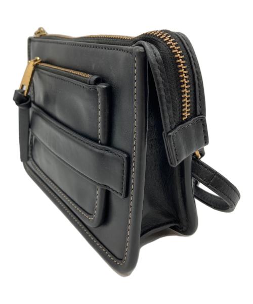 MARC JACOBS（マークジェイコブス）MARC JACOBS (マークジェイコブス) レザーショルダーバッグ ブラックの古着・服飾アイテム
