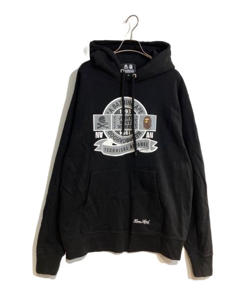 A BATHING APE（アベイシングエイプ）A BATHING APE (アベイシングエイプ) NEIGHBORHOOD (ネイバーフッド) RELAXED FIT PULLOVER HOODIE/リラックス フィット プルオーバー フーディー ブラック サイズ:XLの古着・服飾アイテム