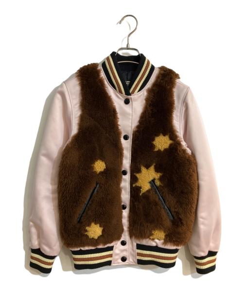 COACH（コーチ）COACH (コーチ) ムートン切替スタジャン ピンク サイズ:XSの古着・服飾アイテム
