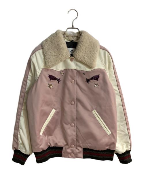 COACH（コーチ）COACH (コーチ) ボアカラースパンコールスタジャン ピンク サイズ:Mの古着・服飾アイテム