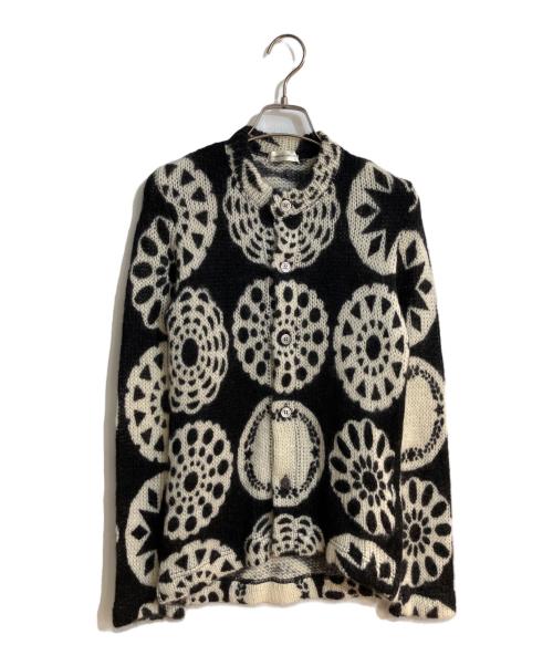 COMME des GARCONS（コムデギャルソン）COMME des GARCONS (コムデギャルソン) モヘヤ混総柄丸首カーディガン ブラック サイズ:FREEの古着・服飾アイテム