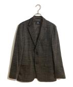 BLACK LABEL CRESTBRIDGEブラックレーベル クレストブリッジ）の古着「グレンチェックウールジャージージャケット」｜ブラウン