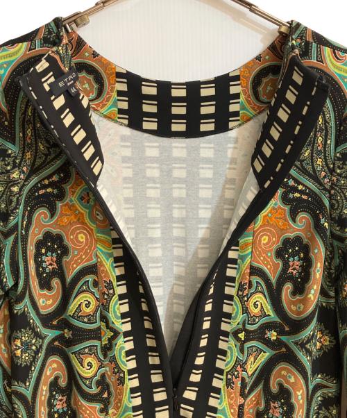 ETRO（エトロ）ETRO (エトロ) ペイズリー柄フレアスリーブストレッチワンピース ブラック サイズ:不明の古着・服飾アイテム