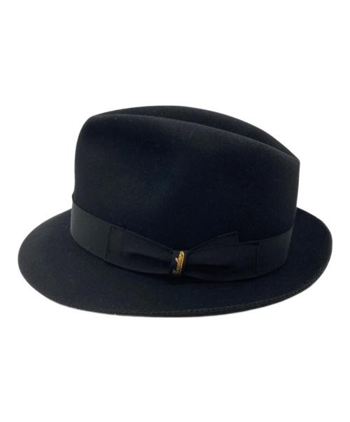 BORSALINO（ボルサリーノ）BORSALINO (ボルサリーノ) ラビットファー フェルトハット ブラックの古着・服飾アイテム