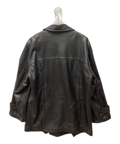 PIERRE BALMAIN（ピエール バルマン）PIERRE BALMAIN (ピエール バルマン) オーバーサイズラムレザーPコート ブラック サイズ:ＬＬの古着・服飾アイテム