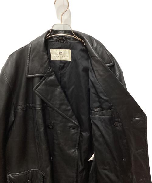 PIERRE BALMAIN（ピエール バルマン）PIERRE BALMAIN (ピエール バルマン) オーバーサイズラムレザーPコート ブラック サイズ:ＬＬの古着・服飾アイテム
